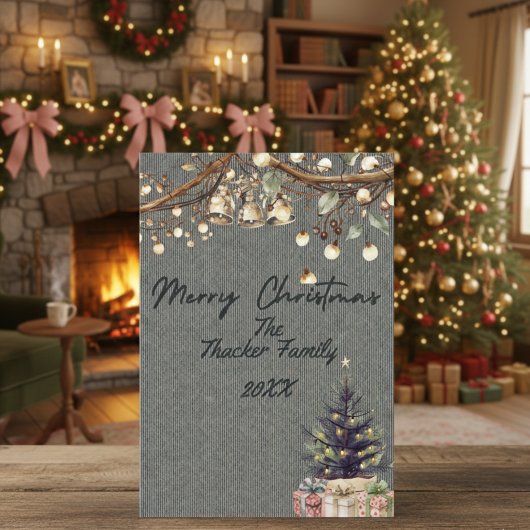 Gemütliche Niedliche Rustikale Weihnachtskarte Feiertagskarte