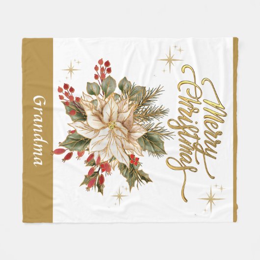 Gemütliche Oma Merina Weihnachten Fleecedecke (Vorderseite (Horizontal))