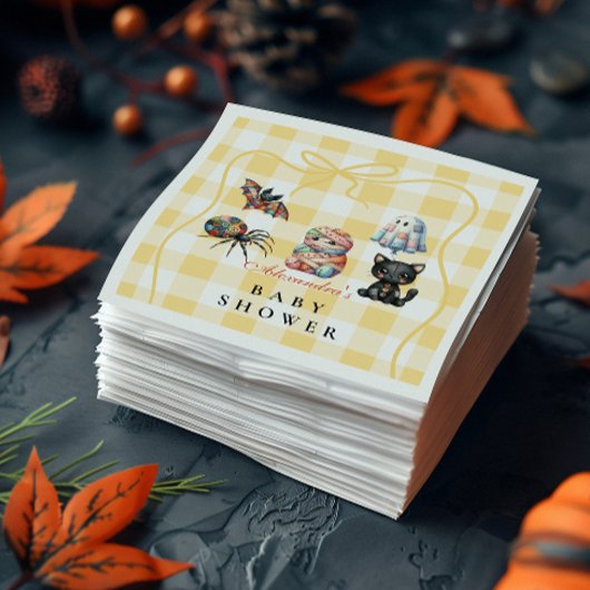 Gemütliche Patchwork-Halloween-Babyparty Serviette