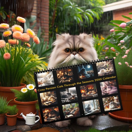 Gemütliche persische Katzen durch die Jahreszeit 2 Kalender