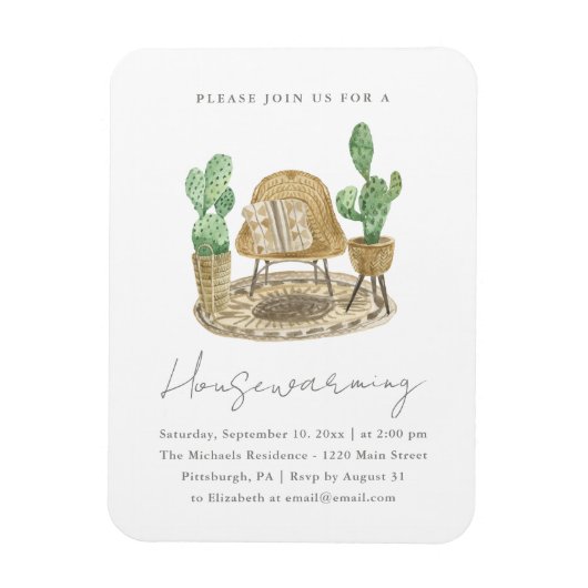 Gemütliche Pflanze Neue Zuhause Housewärme Magnet (Vertikal)