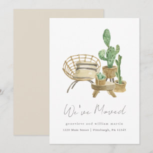 Gemütliche Pflanze Neue Zuhause-Moving Ankündigung