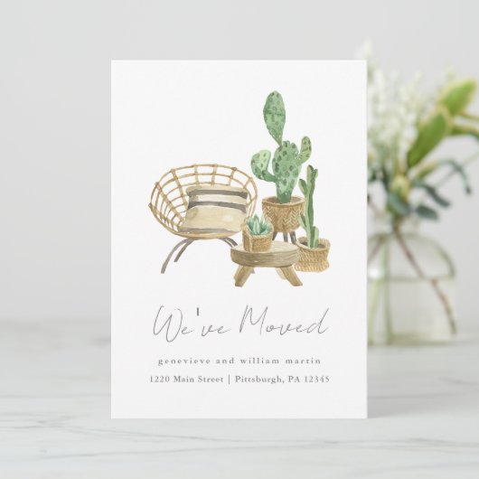 Gemütliche Pflanze Neue Zuhause-Moving Ankündigung (Stehend Vorderseite)