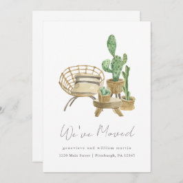 Gemütliche Pflanze Neue Zuhause-Moving Ankündigung