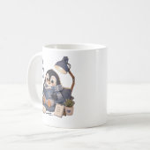 Gemütliche Pinguin-Lesebuch-Kaffeetasse Kaffeetasse (Vorderseite Links)