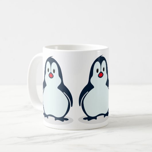 Gemütliche Pinguin-Tasse Kaffeetasse (Vorderseite Links)