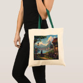 Gemütliche Pixel-Fantasy-Ufertasche Tragetasche (Vorderseite (Produkt))
