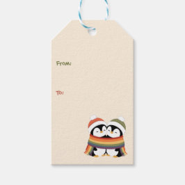 Gemütliche Pride Pinguine Weihnachten Geschenkanhänger
