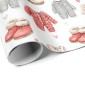 Gemütliche Pyjamas Boho-Babyparty-Muster Geschenkpapier (Rolleneckpunkt)