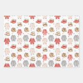 Gemütliche Pyjamas Boho-Babyparty-Muster Geschenkpapier Set (Vorderseite 3)