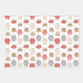 Gemütliche Pyjamas Boho-Babyparty-Muster Geschenkpapier Set (Vorderseite)