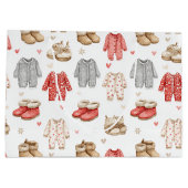 Gemütliche Pyjamas Boho-Babyparty-Muster Große Geschenktüte (Rückseite)