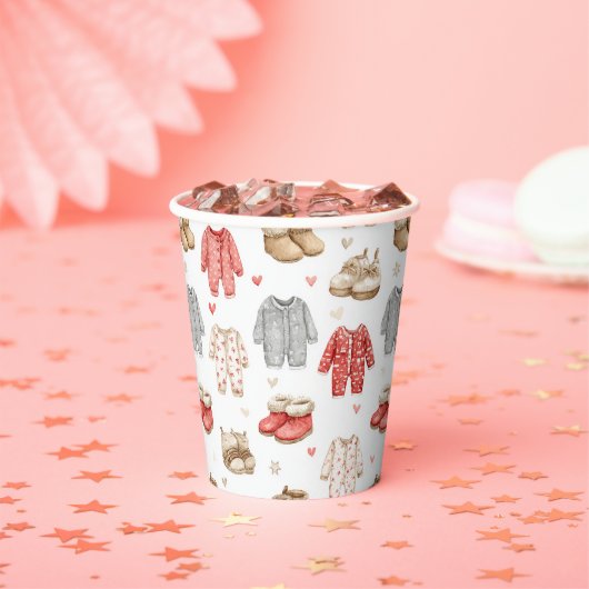 Gemütliche Pyjamas Boho-Babyshower-Muster Pappbecher (Insitu)