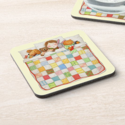 GEMÜTLICHE, QUILT harte Untersetzer - gelb (Linke Seite)