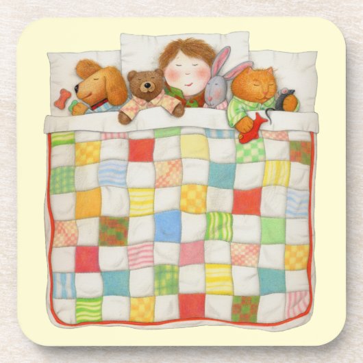 GEMÜTLICHE, QUILT harte Untersetzer - gelb (Vorderseite)