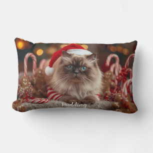 Gemütliche Ragdoll-Katze Weihnachten Personalisier Lendenkissen