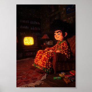 Gemütliche Retro-8-Bit-Spieleatmosphäre | Pixel-Ar Poster