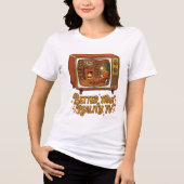 Gemütliche Retro-TV-Kamin-Hund-Szene Tri-Blend Shirt (Vorderseite)