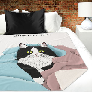 Gemütliche rosa blaue fantastische Tuxedo-Katzen-D Sherpadecke