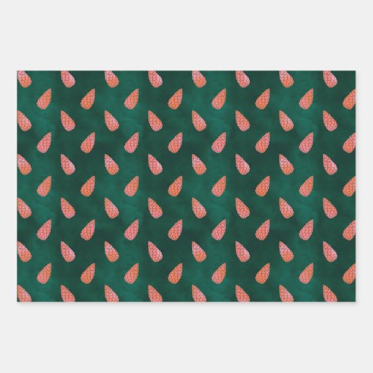 Gemütliche rosa Candy Canes & Nature Geschenkpapier Set (Vorderseite 3)