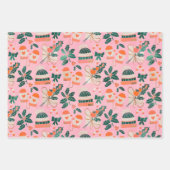 Gemütliche rosa Candy Canes & Nature Geschenkpapier Set (Vorderseite)