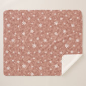 Gemütliche Rose Gold Glitzer Stars Snowflakes Sherpadecke (Vorderseite (Horizontal))