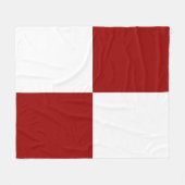 Gemütliche rote und weiße Rechtecke Fleece Blanka (Vorderseite (Horizontal))
