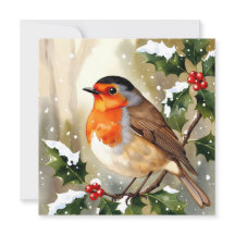 Gemütliche Rotkehlchen-Weihnachts-Wasserfarben-Ill