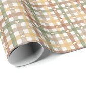 Gemütliche rustikale Gingham-Muster-Wrap-Rolle Geschenkpapier (Rolleneckpunkt)
