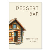 Gemütliche rustikale Wasserfarbenhütte Tischnummer (Rückseite)