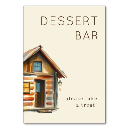 Gemütliche rustikale Wasserfarbenhütte Tischnummer (Vorderseite)