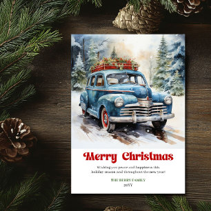 Gemütliche rustikale Weihnachtsszene altmodisches  Feiertagskarte