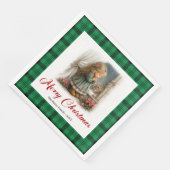 Gemütliche Rustikale Weihnachtsszene Benutzerdefin Serviette (Ecke)