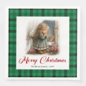 Gemütliche Rustikale Weihnachtsszene Benutzerdefin Serviette (Vorderseite)