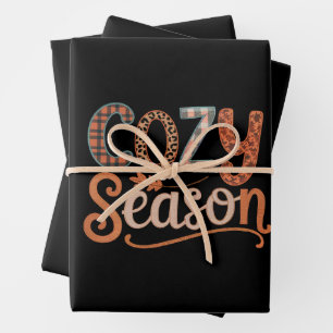 Gemütliche Saison Retro Herbst Gemütlich Thanksgiv Geschenkpapier Set