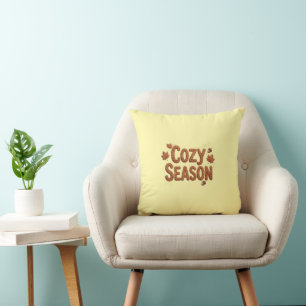 Gemütliche Saison-Typografie Gelber Wurfkissen Kissen