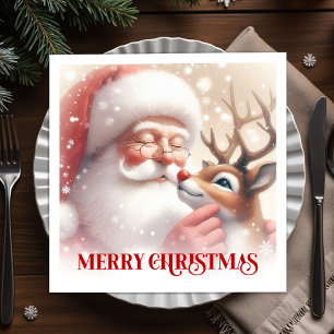 Gemütliche Santa-Rudolph-Feiertags-Tischservietten Serviette