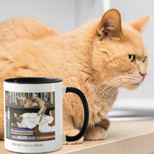 Gemütliche schlafende Katzen Bücherregal Illustrat Tasse