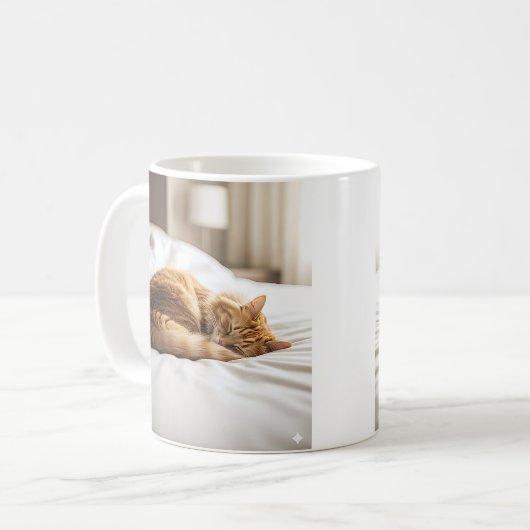 Gemütliche Schlafkatze Kaffeetasse (Vorderseite Links)
