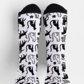 Gemütliche schwarze Katzenmuster-Socken Socken (Oben)