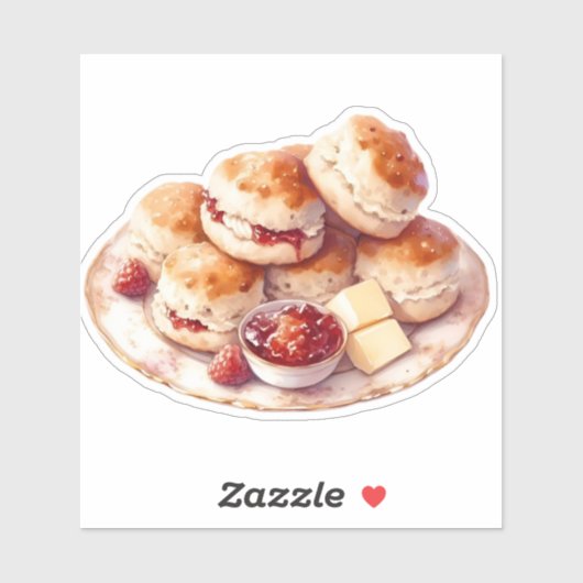 Gemütliche Scones & Marmelade Sticker Afternoon Te (Blatt)