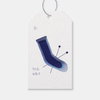 Gemütliche Sockengeschenkmarke - Blau - ideal für  Geschenkanhänger