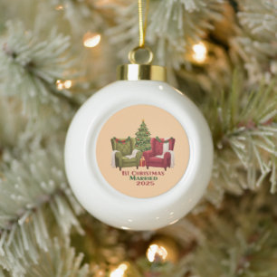 Gemütliche Stühle 1. Weihnachten verheiratet 202 Keramik Kugel-Ornament