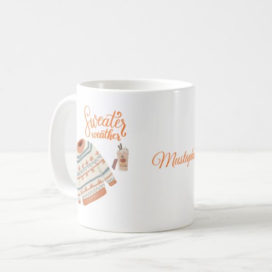 Gemütliche Sweater Weather Tasse mit Individuelle  (Vorderseite Links)