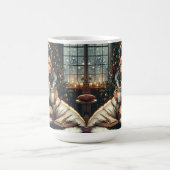 Gemütliche Szene | Frauen trinken Kakao mit Katze Kaffeetasse (Mittel)