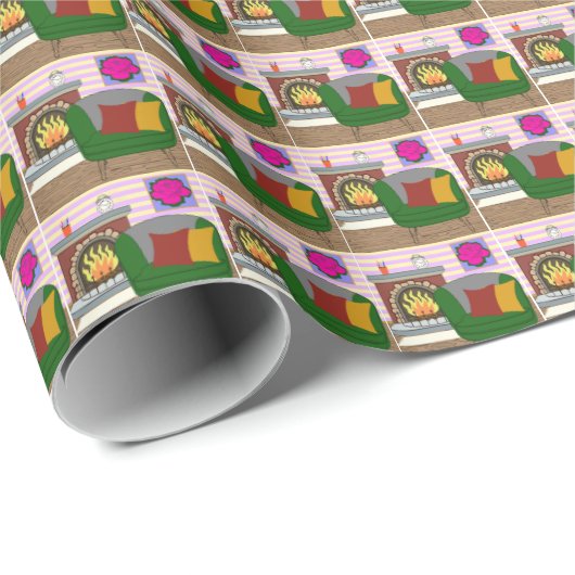 Gemütliche Tageszeitung Geschenkpapier (Rolleneckpunkt)