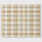 Gemütliche Tan Creme Cottage Leinen Karomuster Geschenkpapier (Flach)