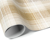 Gemütliche Tan Creme Cottage Leinen Karomuster Geschenkpapier (Rolleneckpunkt)