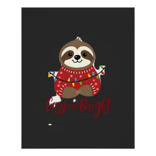 Gemütliche und helle Faultier-Weihnachtslichter (1 Poster
