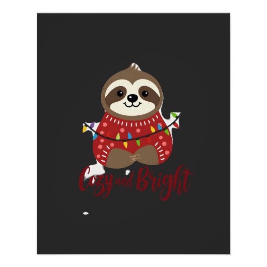 Gemütliche und helle Faultier-Weihnachtslichter (1 Poster (Vorderseite)